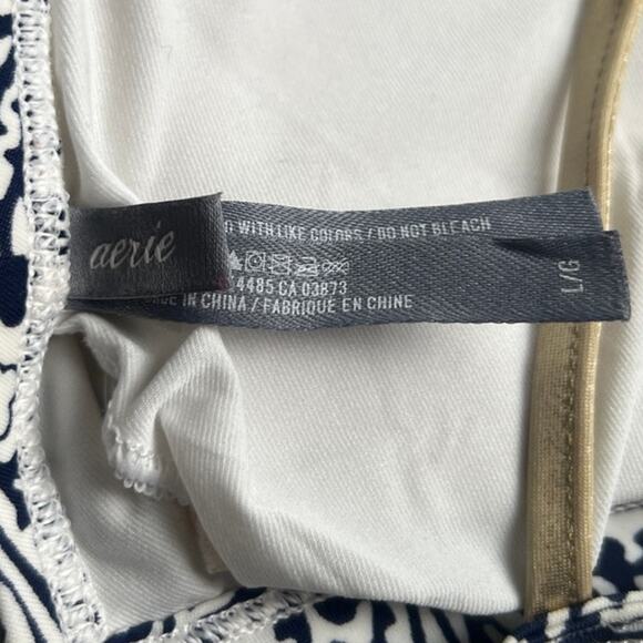 Aerie Large Swim Bikini Top Strappy Black White - Picture 3 of 5